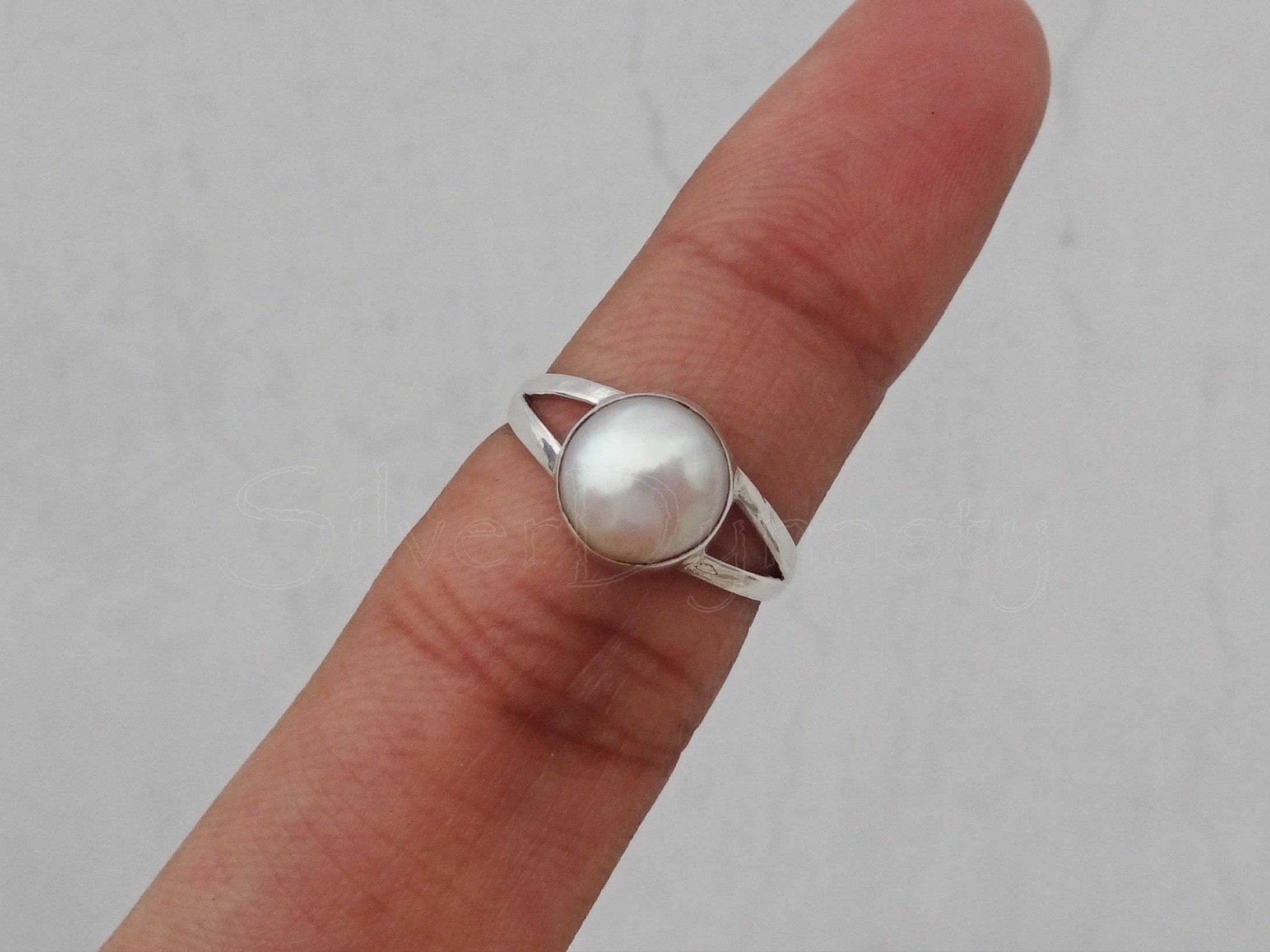 Amazon.com: Fashion And Popular Blue Pearl Zircon Ring Retro