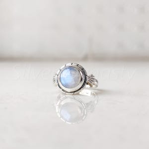 Rainbow Moonstone Ring: Handmade 925 Sterling Silver, June Birthstone