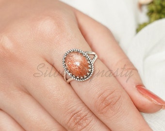 Sun Stone Ring, handmade ring, 92.5% sterling silver ring, silver sun ring, gemstone ring, sterling silver ring, handmade ring, Sunstone