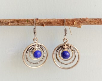 Lapis Earrings, 925 solid sterling silver Earrings, Silver Earrings, Boho Earrings, Drop Earrings, Earrings for Women, Lapis Lazuli Earrings