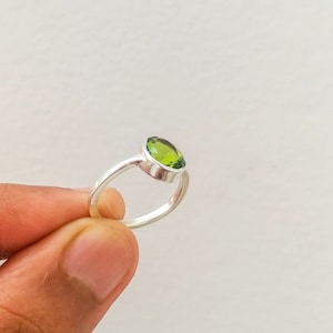 Natural Peridot Ring, Handmade  Ring, 925 Solid Sterling silver Ring, Minimalist Ring, Gift for Her, Peridot Ring, Silver Ring, Gift for Her