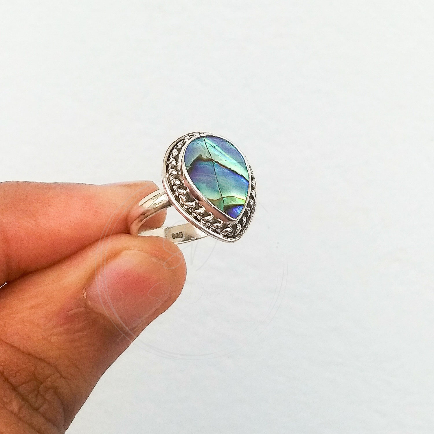 Abalone Shell Ring Silver Abalone Shell Ring 925 Solid | Etsy