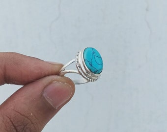 Turquoise ring, 925 solid sterling silver ring, silver ring, sterling silver, natural turquoise ring, ring for women, everyday ring