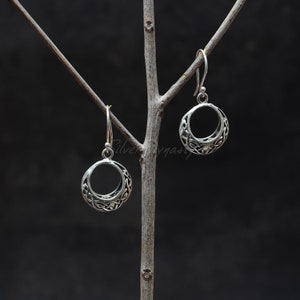 Minimalist Sterling Silver Dangle Earrings: Handmade 925 Silver