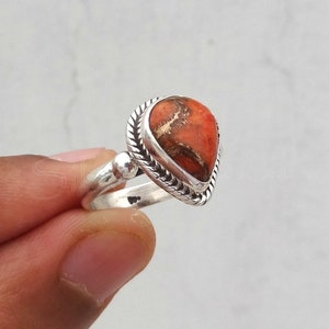 copper turquoise ring, 92.5% silver ring, turquoise ring, ring for women, solid sterling silver ring, boho ring, everyday ring