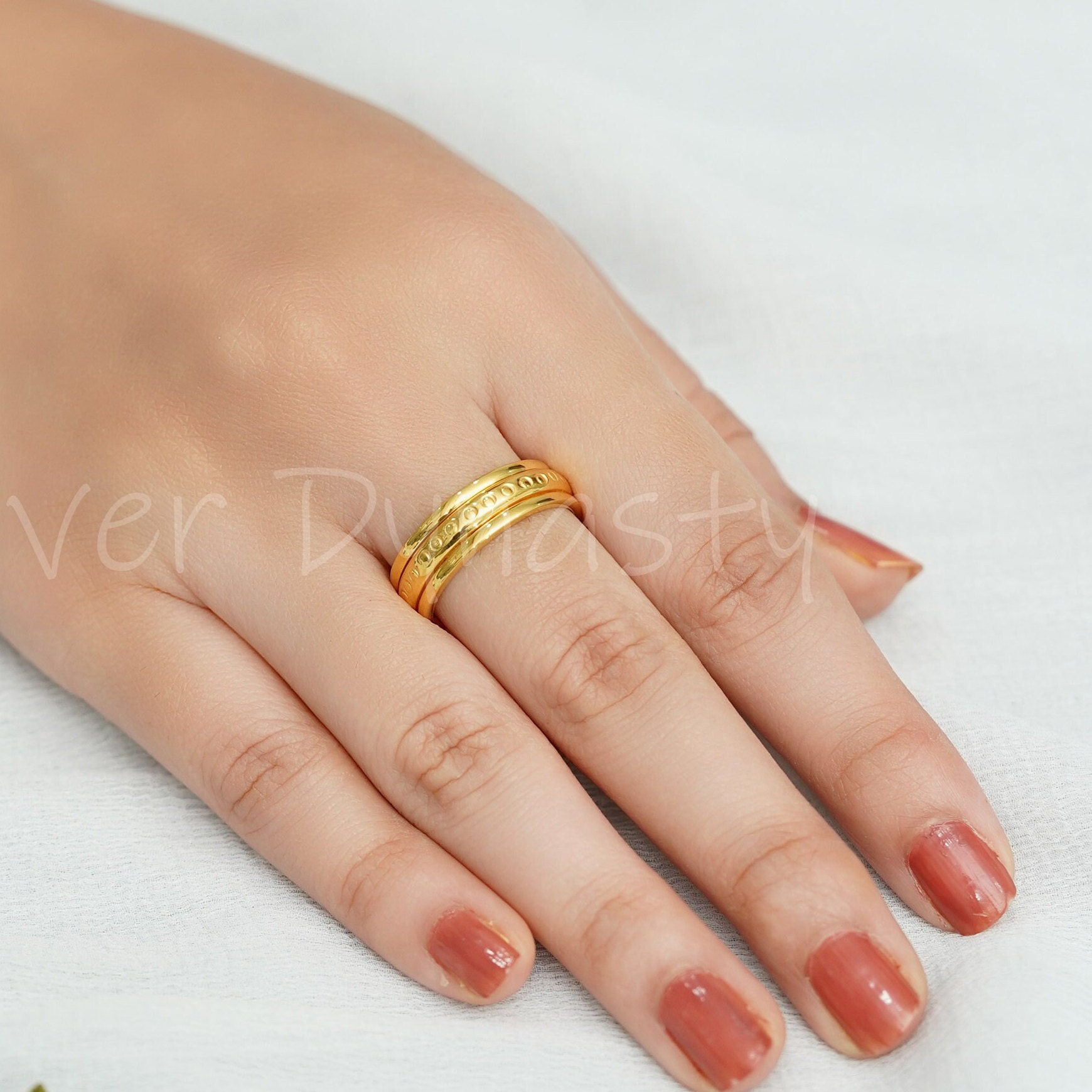18k Gold Layered Ring, Spinner Band, Minimalist Band, 92.5 18k Gold Layered Ring, Spinner Band, Minimalist Band, 92.5