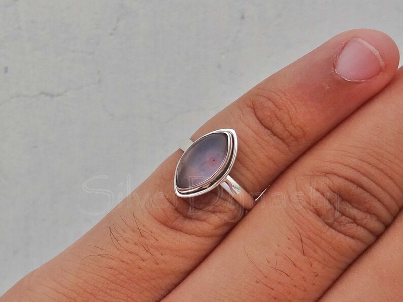 Rose Quartz Ring 92.5 Sterling Silver Ring Silver Rose Etsy