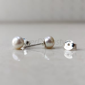 Freshwater Pearl Studs: Handmade 925 Sterling Silver Earrings