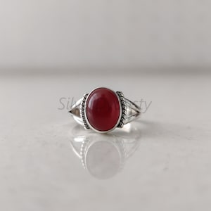 Natural Carnelian Ring, 925 Sterling Silver Ring,Sterling Silver Ring for Women, Gemstone Boho Ring, Bohemian Jewelry, Handmade Silver ring