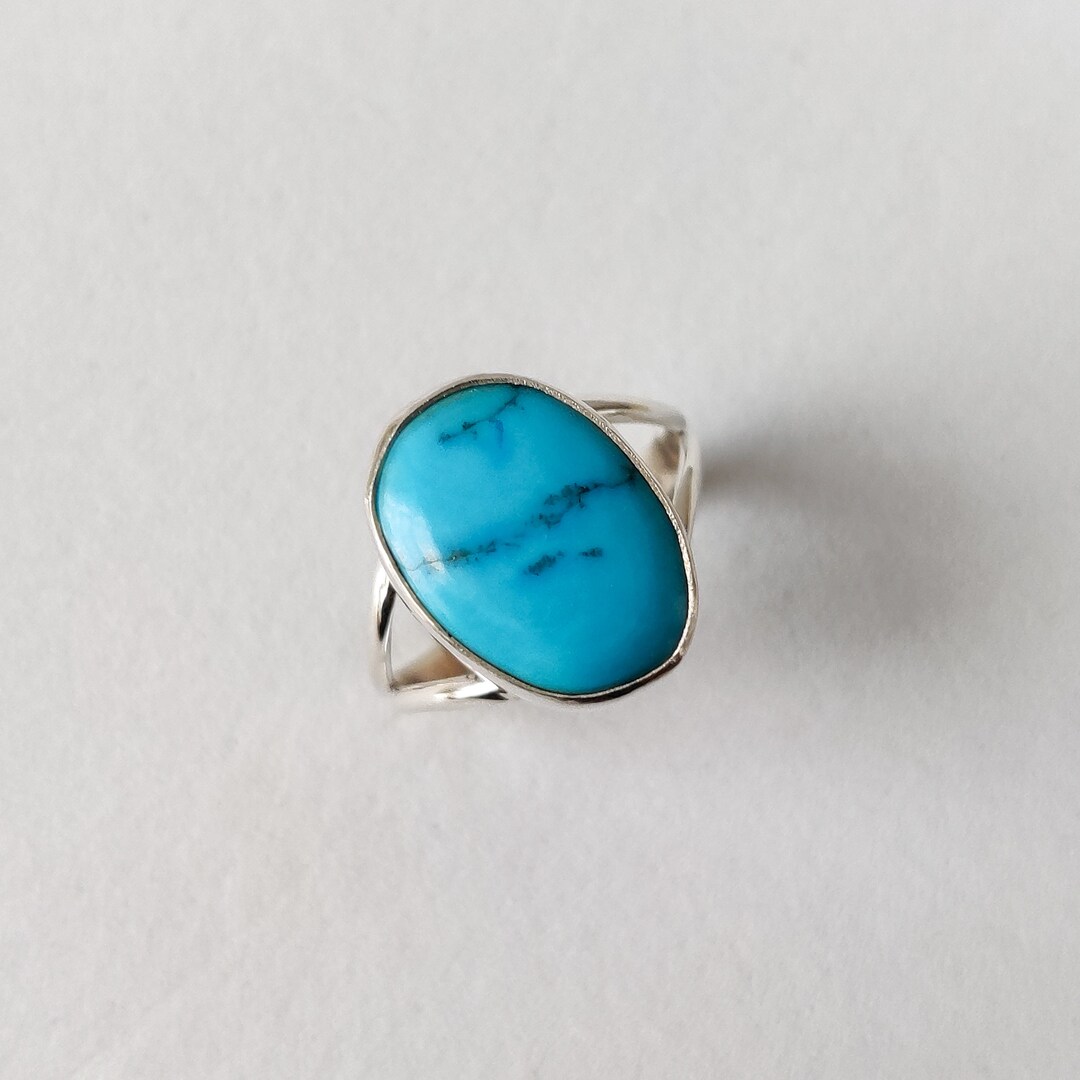 Sleeping Beauty Turquoise Ring: Handmade Sterling Silver Statement Ring ...