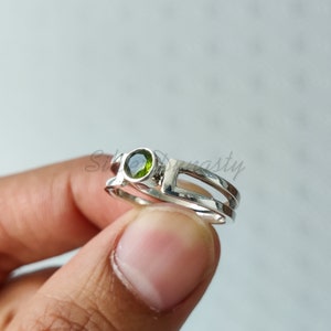 Natural Peridot Ring, Handmade Silver Ring, 925 Solid Sterling Silver Ring, Boho Ring, Sterling Silver Ring Peridot, Ring for women