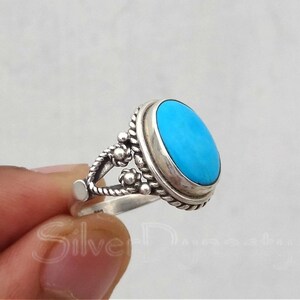 Turquoise ring, ,92.5% sterling silver ring, silver ring, solid sterling silver ring, natural turquoise ring, ring for women, boho ring image 5