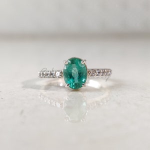 Handmade Emerald Ring: 925 Sterling Silver May Birthstone