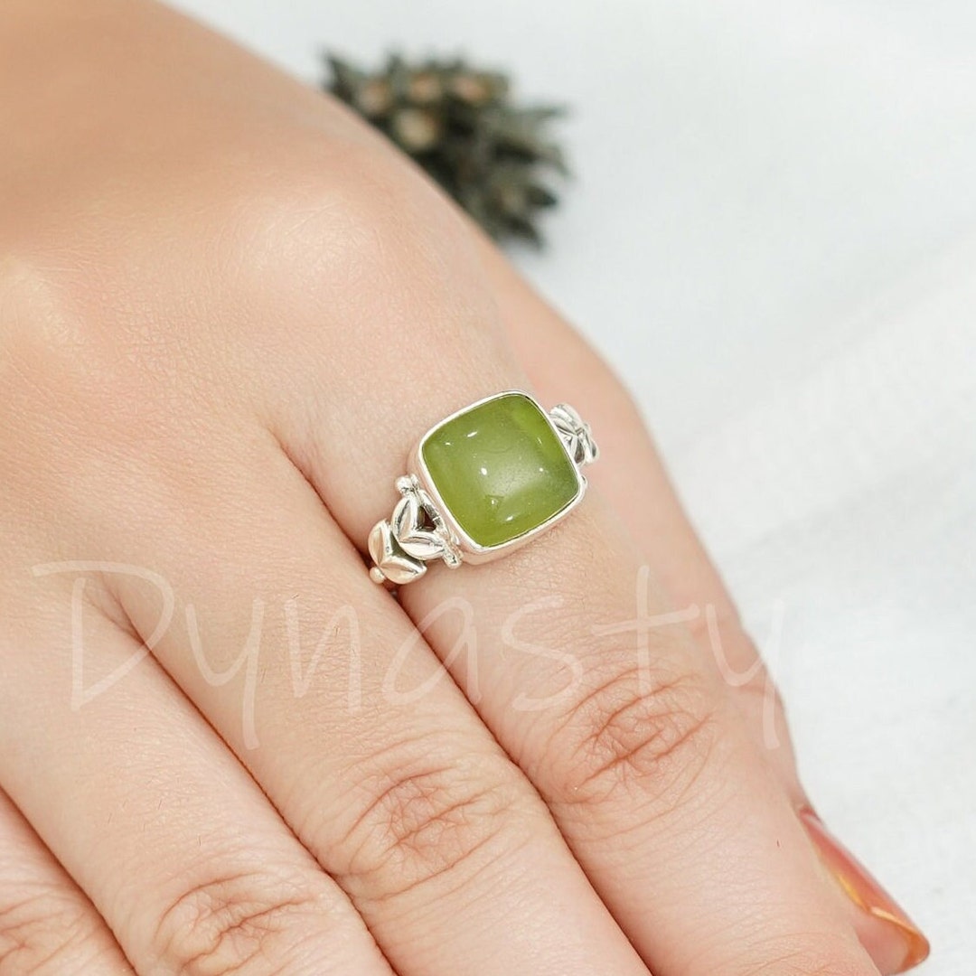 ★47bag ★ 925 Silver Natural Peridot Green Gemstone Ring Pa Natural Peridot Ring, Handmade Silver Ring, 925 Solid