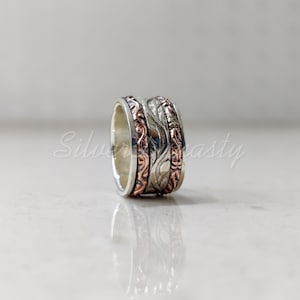 Handmade Sterling Silver Spinner Ring: Meditation Anxiety Thumb Ring