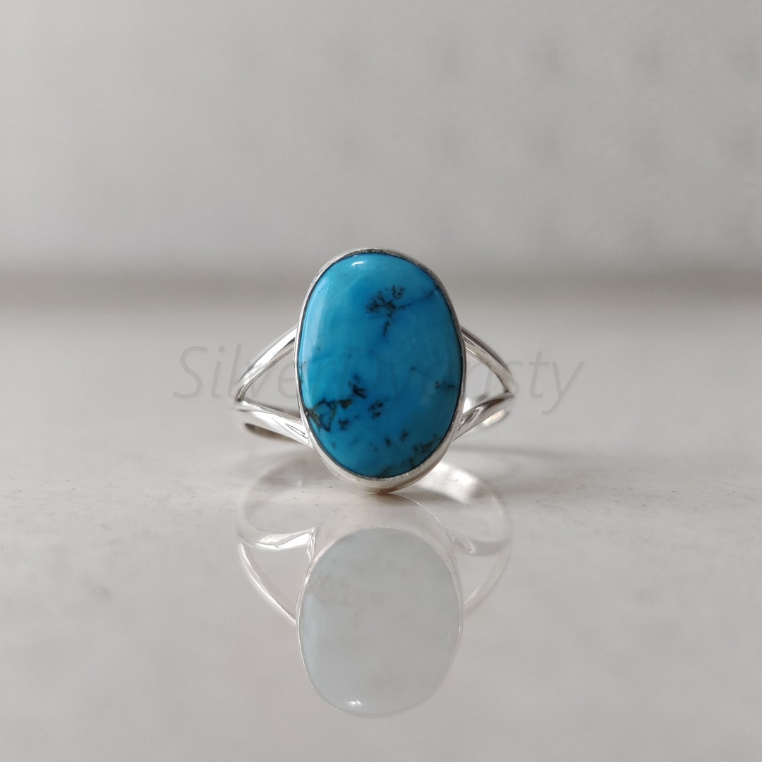Sleeping Beauty Turquoise Ring: Oval Stone, 925 Sterling Silver - Etsy