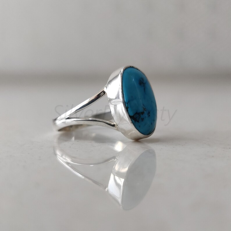 Sleeping Beauty Turquoise Ring: Oval Stone, 925 Sterling Silver - Etsy