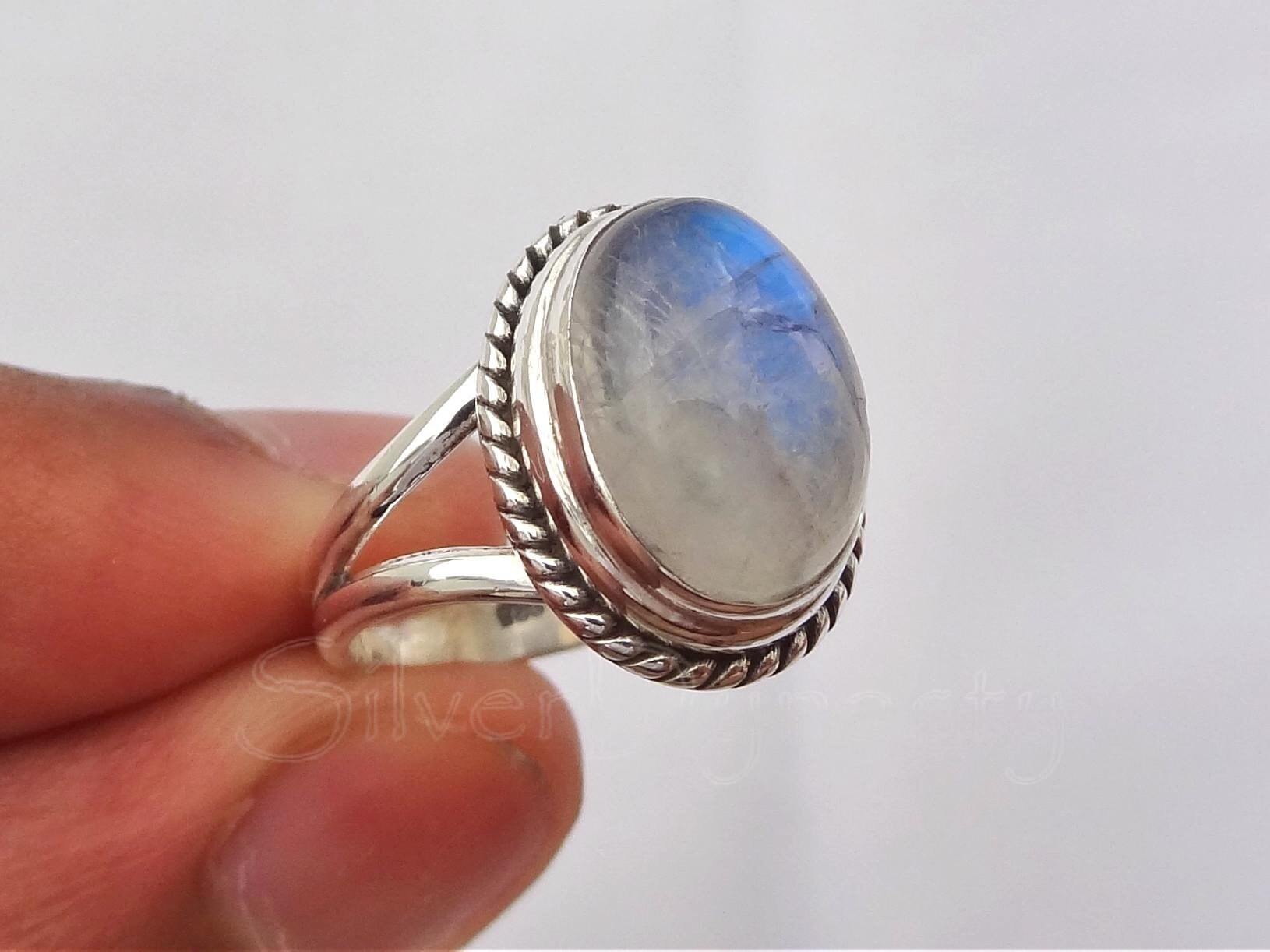 Natural Moonstone Ring 925 Solid Sterling Silver Ring - Etsy