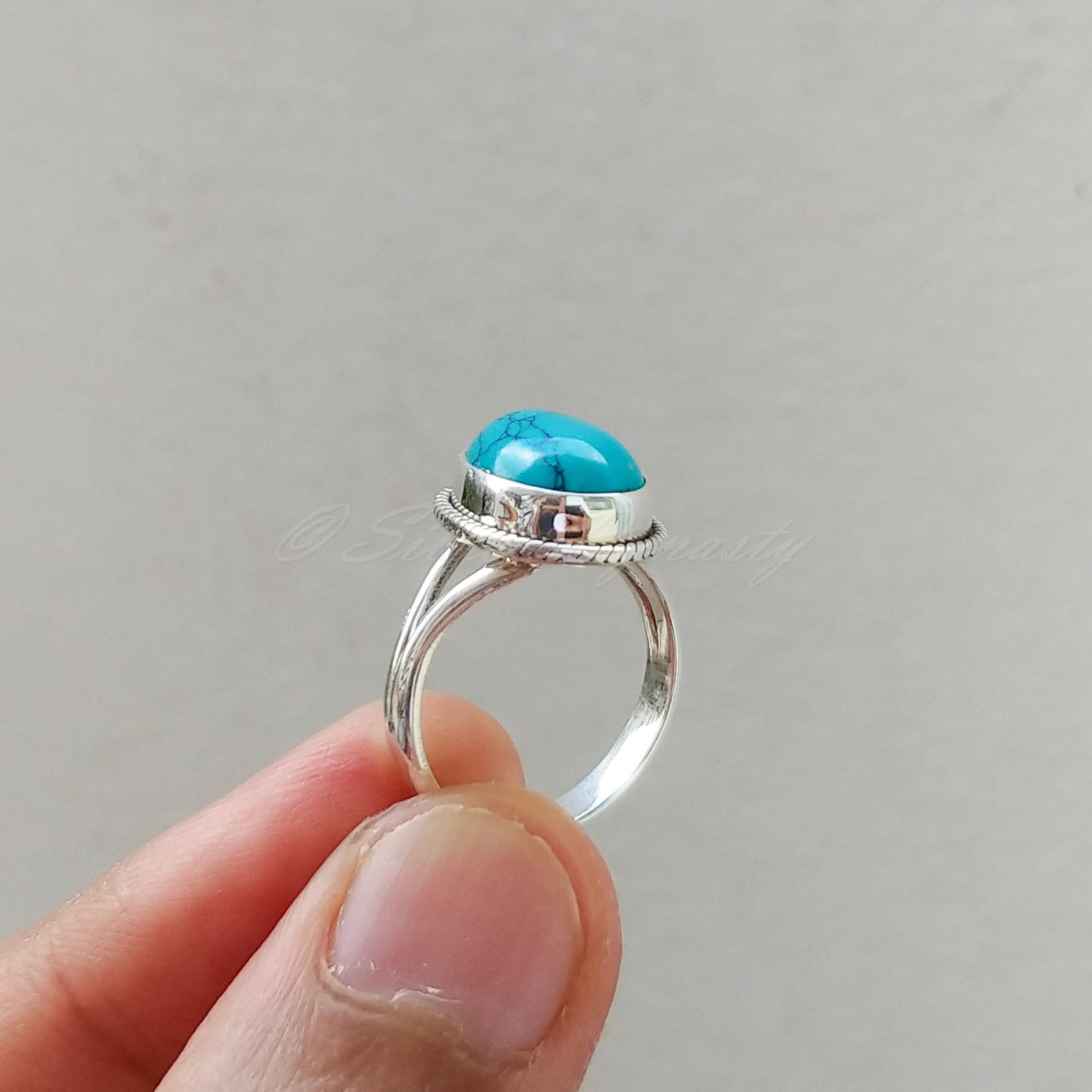 Natural Turquoise Ringturquoise Ring Sterling Silver Ring - Etsy