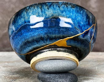 Dreamscape Raku inspiró el tazón Kintsugi Kintsukuroi