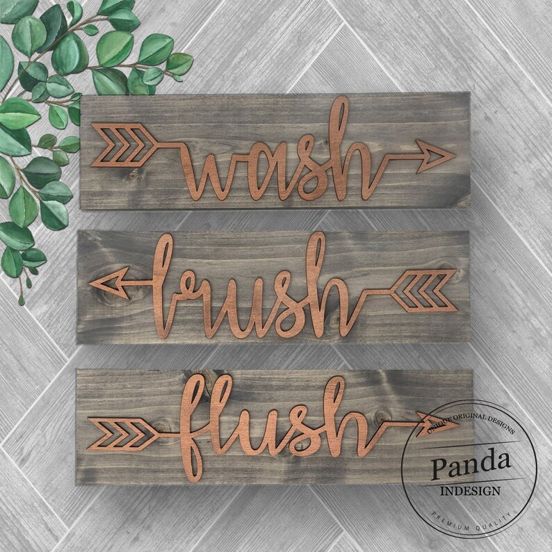 Grey and Copper Bathroom Rustic Bathroom Sign Bathroom Etsy
