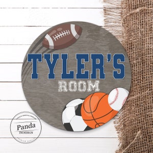 Sports Ball Nursery name sign, Boy Nursery Decor, Athlete Nursery Name sign, Basketball Nursery Decor, Baseball, Soccer, Football