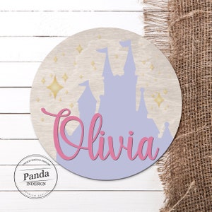 Personalized Princess Nursery name sign,  Nursery Decor, Royal Nursery Name sign, Castle Nursery Decor, Crown Sign