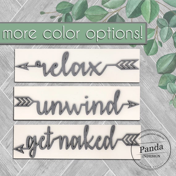 3d Arrow Relax Unwind Get Naked Bathroom Decorbathroom Wall Etsy