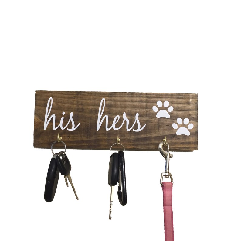 His hers dog Key hanger key holder leash holder leash Etsy