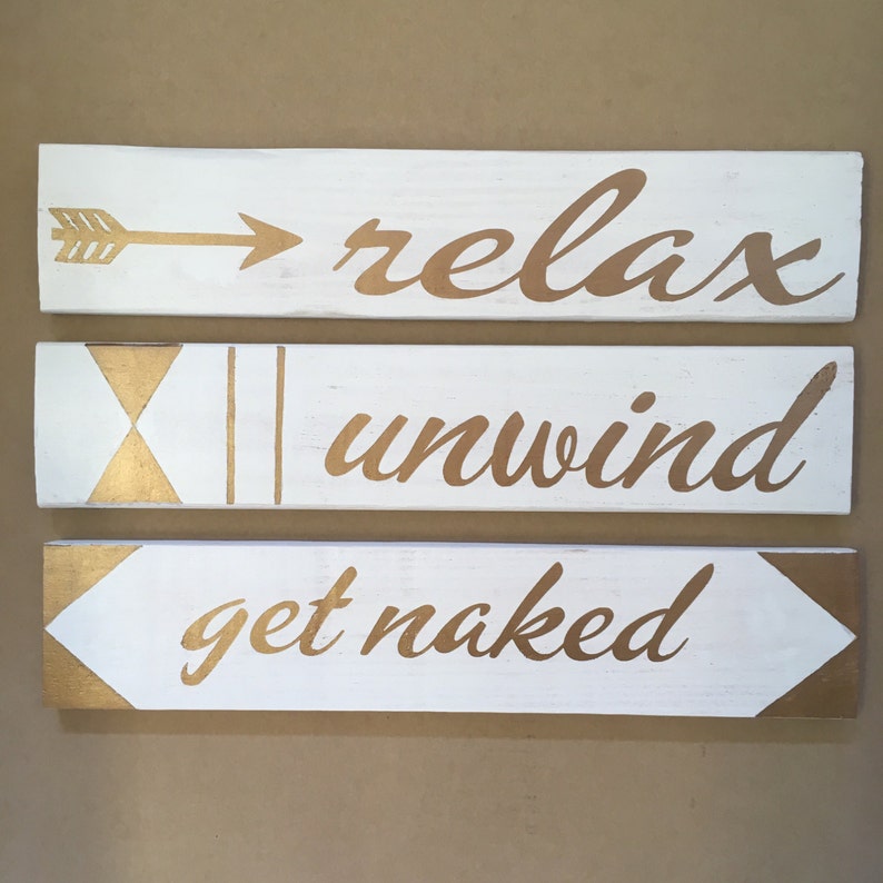 Bathroom Signs Get Unwind Relax Bedroom Image 0