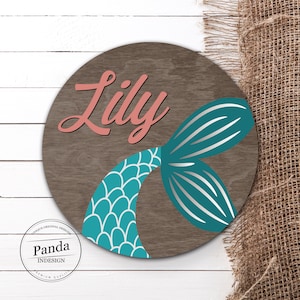 Personalized Mermaid Nursery name sign,  Nursery Decor, Nautical Nursery Name sign, Sea Animal Nursery Decor, Under the Sea Baby
