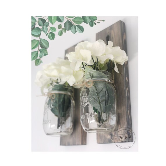 Set Of 2 Mason Jar Lantern Lantern Mason Jar Wall Decor Etsy