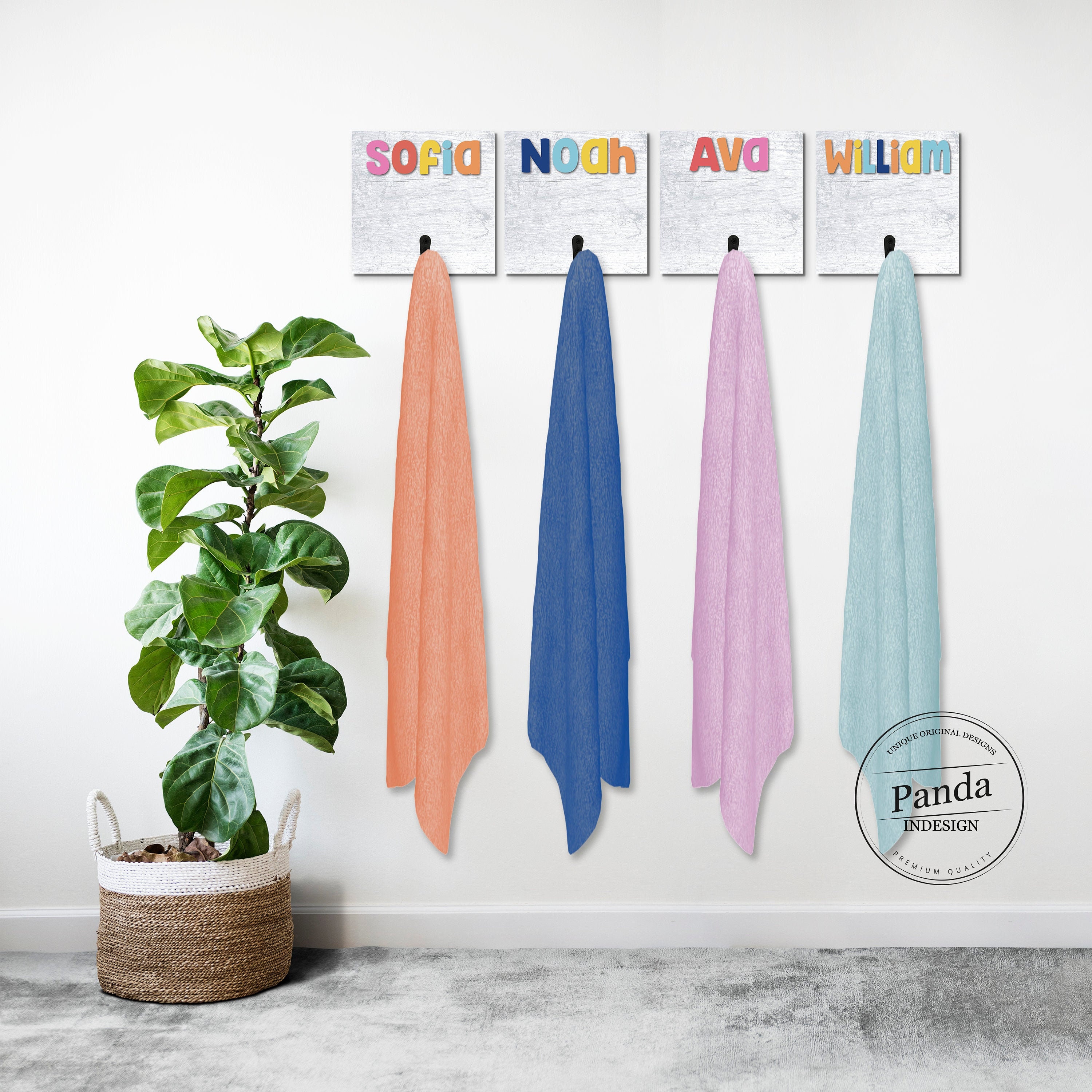 Personalized Towel Rack Colorful Kids Towel Rack Bathroom - Etsy