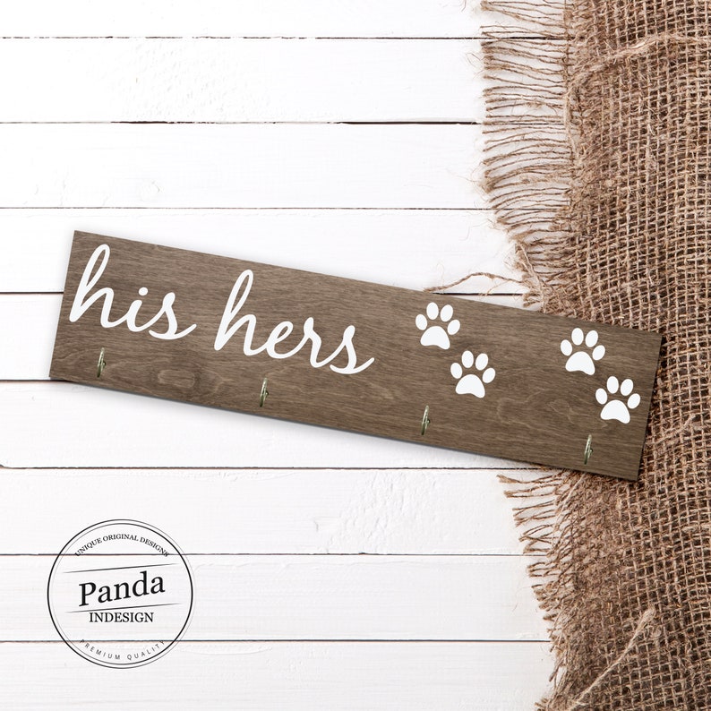 Custom His hers dog, Key hanger, key holder, leash holder, Entryway decor, Entryway organizer, Entryway Key Holder, dog leash holder 