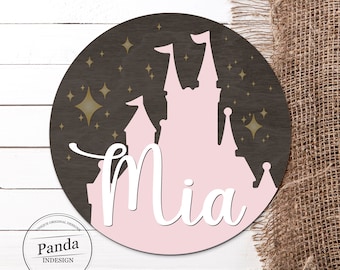 Personalized Princess Nursery name sign,  Nursery Decor, Royal Nursery Name sign, Castle Nursery Decor, Crown Sign