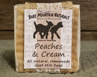 Peaches and Cream fragrance All Natural Goat Milk Soap