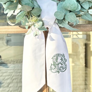 Single Monogrammed Wreath Sash