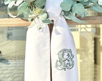 Single Monogrammed Wreath Sash