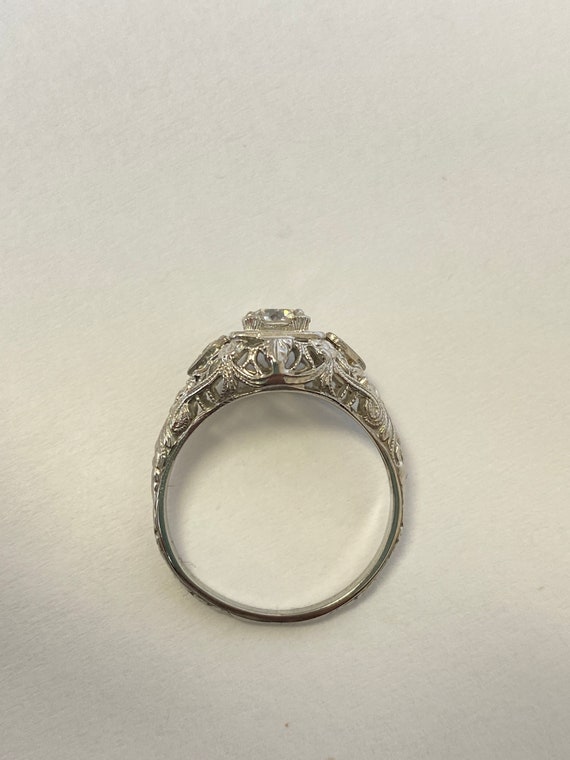 Vintage 18K White Gold Diamond RIng - image 6