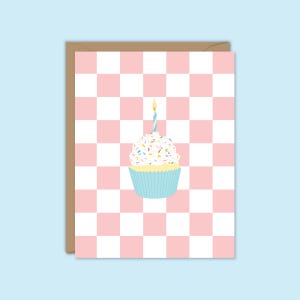 Süße Cupcake Geburtstagskarte, Moderne Geburtstagskarte, Süße Geburtstagskarte, Kinder Geburtstagskarte