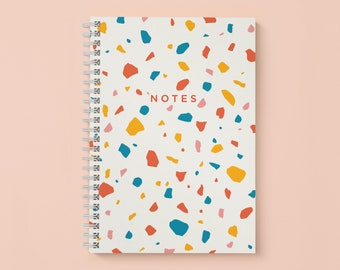 Modern Terrazzo Mid Century Modern Notebook, Spiral Bound Journal, Cute Spiral Notebook, Aesthetic Notebook, Cute Notebook, Blank Journal