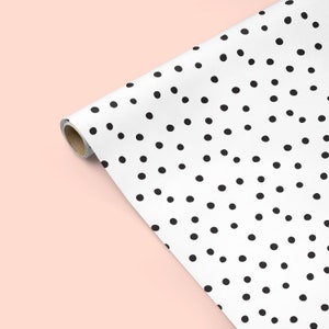 POLKA DOTS Gift Wrap,Black & White,Modern wrapping paper,Wedding gift wrap,Bridal,Baby Shower,Wedding Stationery,Birthday,Scandinavian image 2