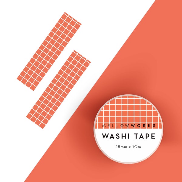 Grid Washi Tape in Red and White