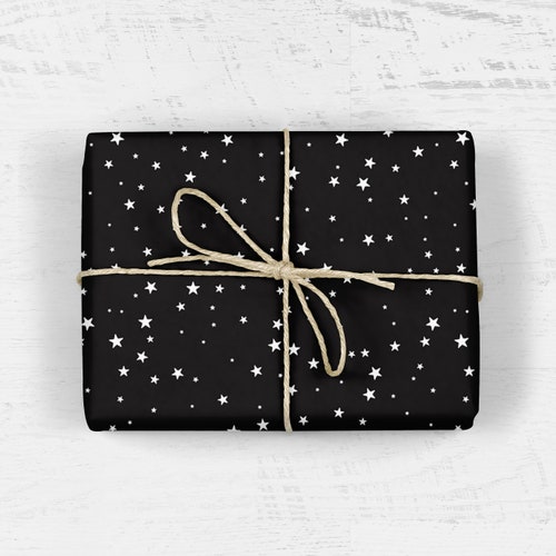 Black Wrapping Paper Birthday Gift Wrap Solid Coloured Etsy