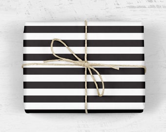 BLACK and WHITE STRIPE Gift Wrap,Modern Mens Wrapping paper,Mens Gifts.Fathers day,Wedding,Groom,Gender Neutral,Graduation Gift