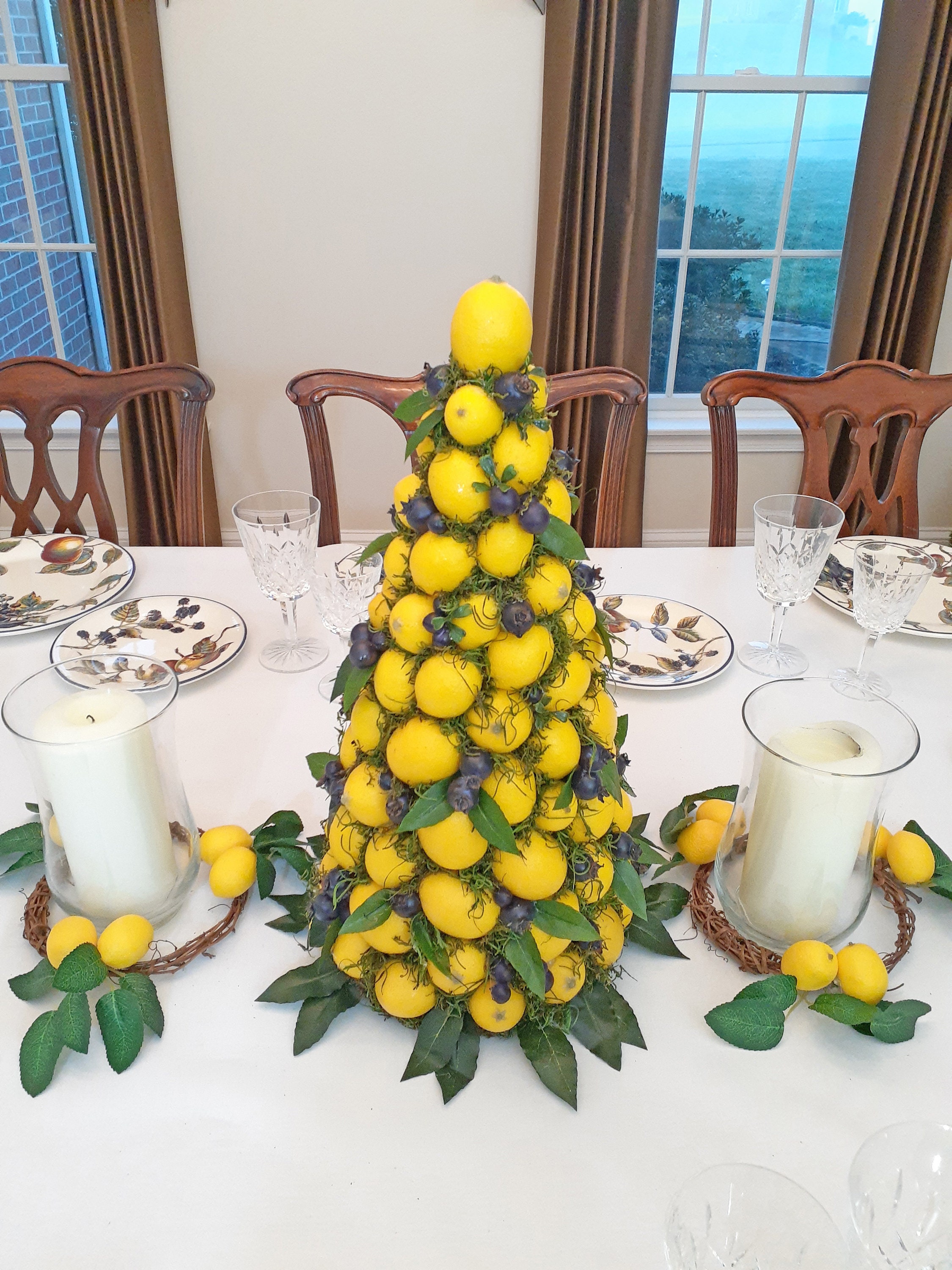 Lemon Topiary Cone, Lemon Topiary Centerpiece, Lemon Decor Etsy