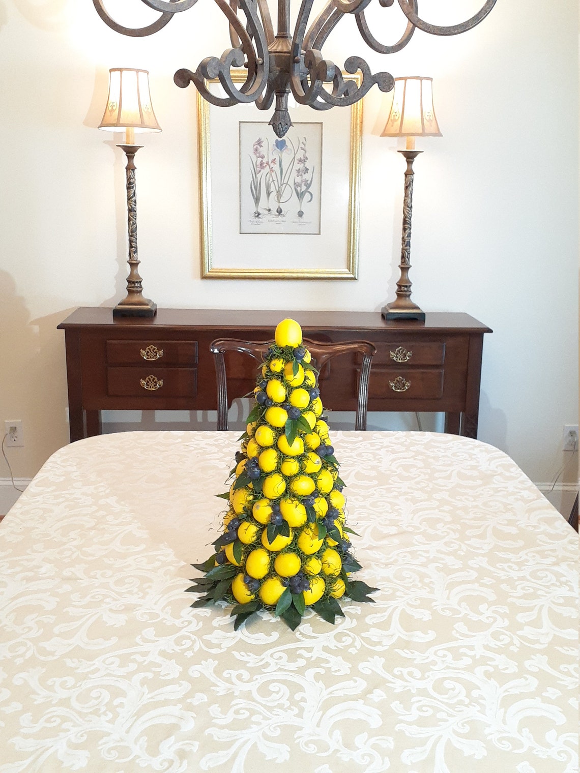 Lemon Topiary Cone Lemon Topiary Centerpiece Lemon Decor Etsy