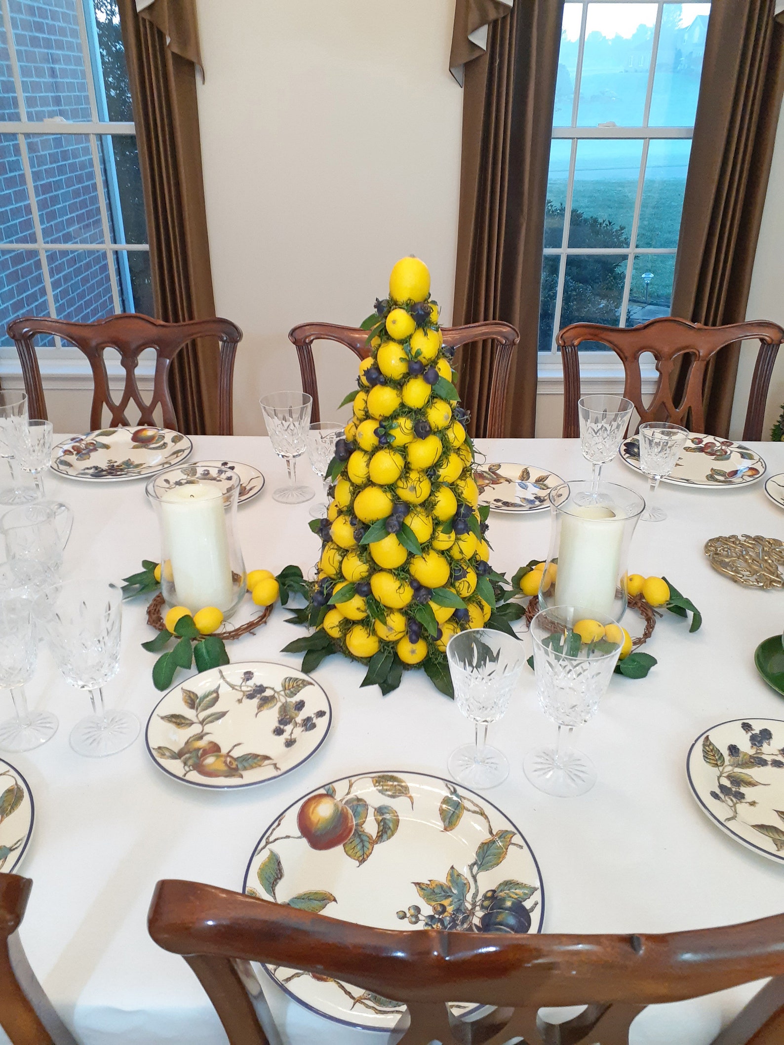 Christmas Lemon Topiary Cone Lemon Topiary Centerpiece Lemon Etsy