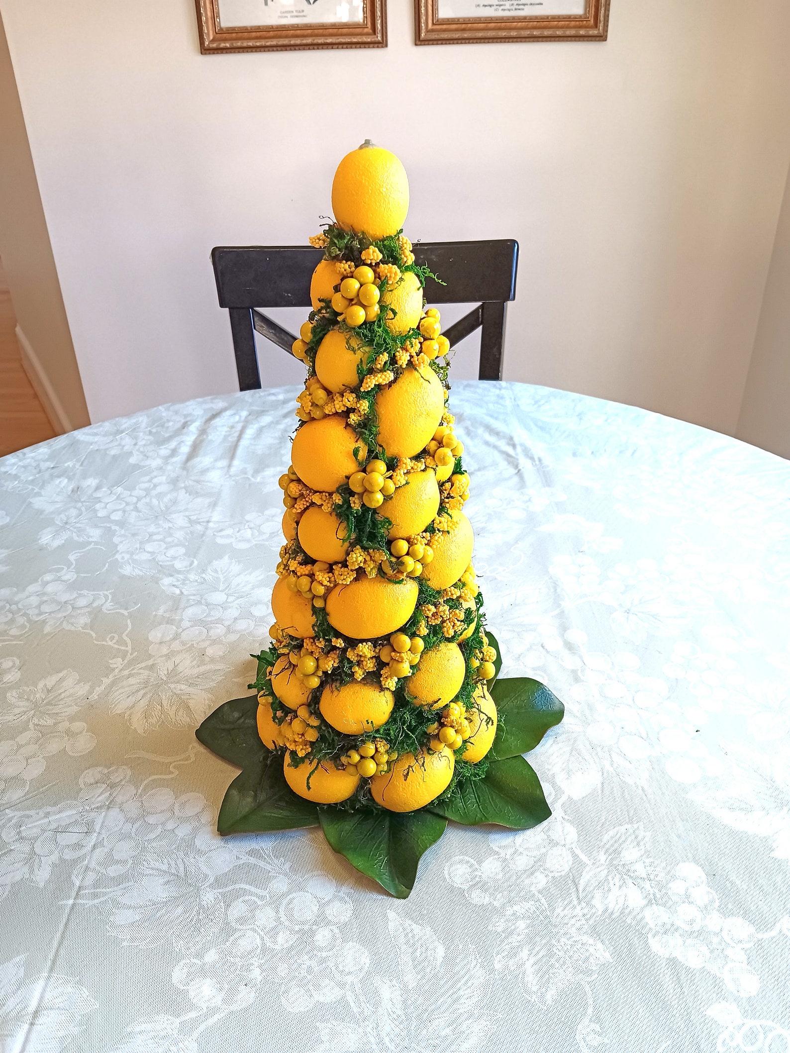 Lemon Topiary Centerpiece, Lemon Cone, Lemon Decor Etsy