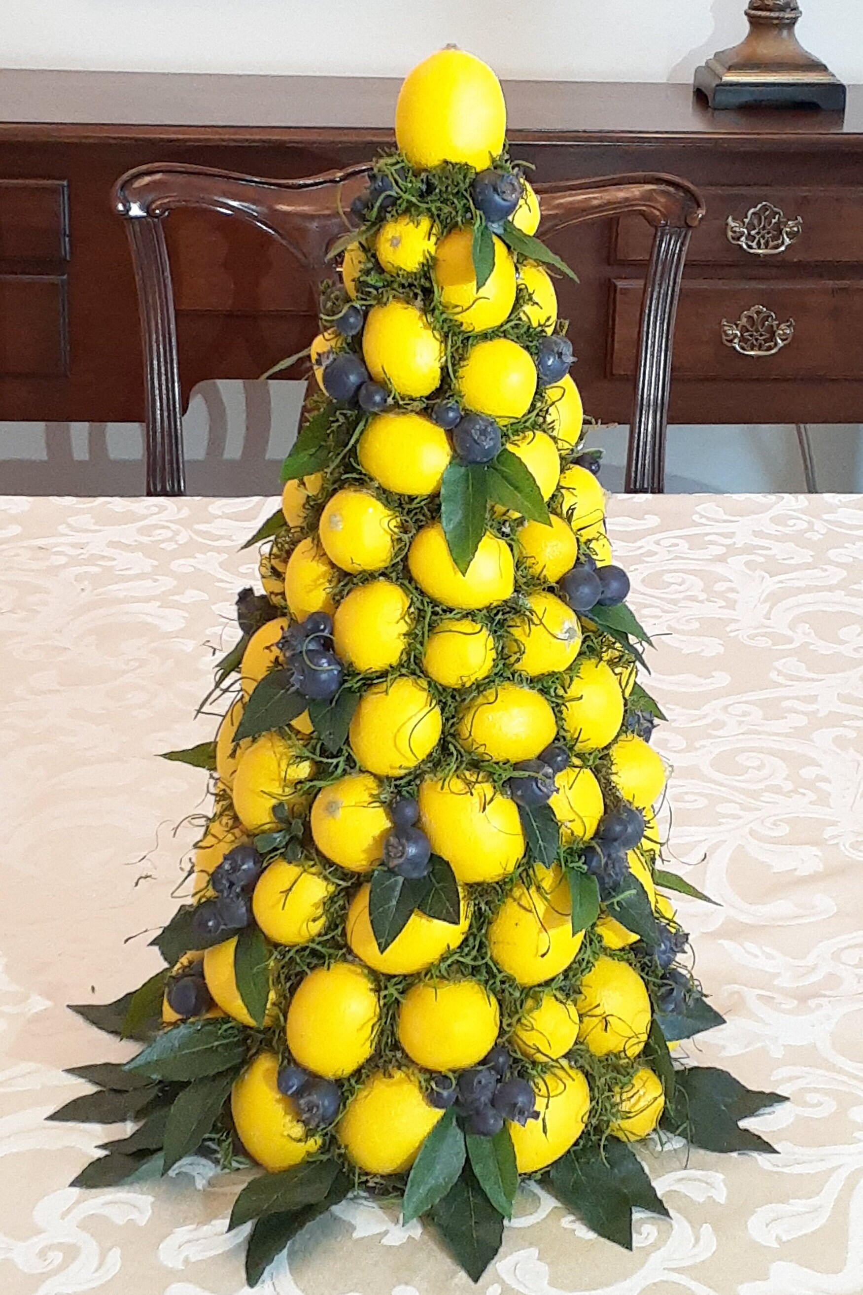 Lemon Topiary Cone, Lemon Topiary Centerpiece, Lemon Decor Etsy